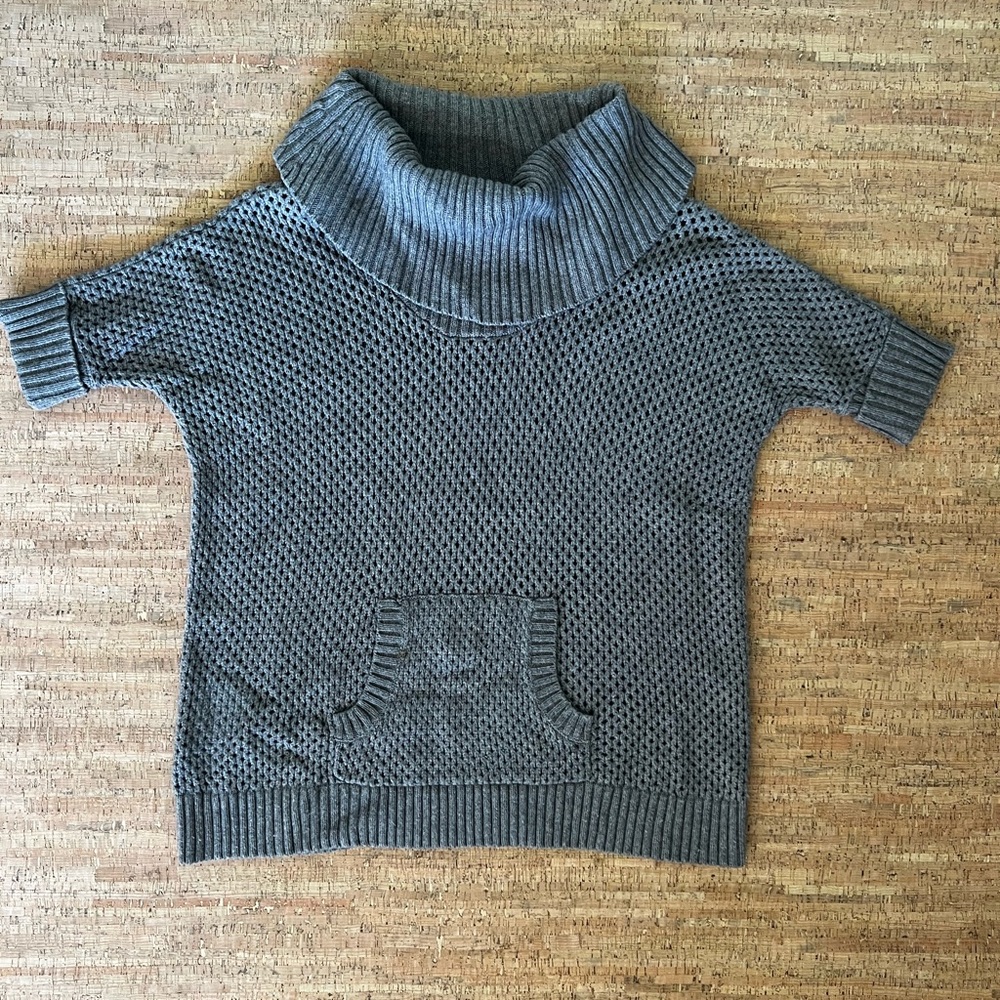 BCBGMaxAzria Gray Knit Cowl Neck Sweatshirt